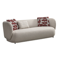 Ensemble de canapés inclinables en tissu courbé Chesterfield italien très populaire avec mousse haute densité pour salon, meubles de luxe
