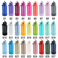Bouteille d'eau sportive en métal avec revêtement en poudre de 32 oz avec poignée portable pour la remise en forme, l'entraînement et les activités de plein air
