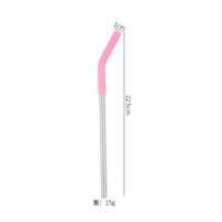 Paille en acier inoxydable avec embout en silicone pour gobelet 40oz tasse 21.5cm tasses réutilisables et remplaçables fournitures de bouteille d'eau en paille