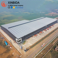 Bâtiment préfabriqué en acier pour usine industrielle, structure portique boulonnée Q355B avec marquage CE et poutre galvanisée