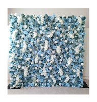 Fournitures de mariage au toucher réel de haute qualité décoration de panneau mural floral toile de fond murale fleur de rose bleue