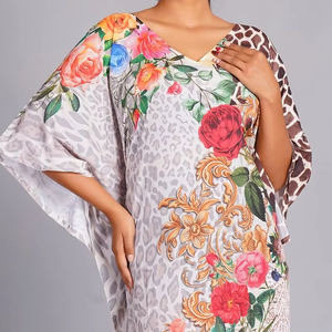 Nuevo Kaftán de Satén con Estampado Floral - Cubrebaño de Algodón Puro Transpirable para Verano, Primavera y Otoño para Mujer, Excelente Precio, Ideal para Regalo - Product Image 1