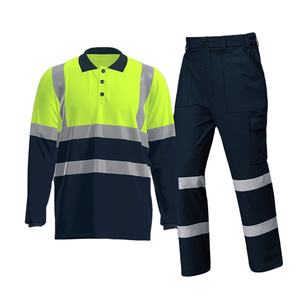 Ensemble de vêtements de travail haute visibilité personnalisé<span class=keywords><strong>s</strong></span> avec logo : polos à manches longues, pantalons réfléchissants, respirants et à <span class=keywords><strong>s</strong></span>échage rapide, t-shirts de travail haute visibilité - Product Image 1
