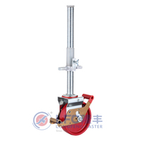 Roue pivotante réglable en nylon LFC de 6 pouces avec double frein, capacité de charge de 1000 kg, rouge