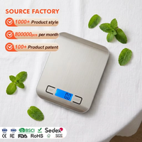 Báscula de Alimentos de Alta Calidad con 2 Pilas AA de 1.5A, Báscula Digital con Pantalla LCD, Báscula de Cocina con Función de Auto-Desconexión y Tara