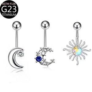 Anelli per Piercing all'Ombelico in Titanio F136 con Zirconi, Forma a Goccia, Anelli Pendenti per Ombelico, Gioielli per Piercing all'Orecchio e al Corpo all'Ingrosso - Product Image 4