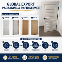 Porte intérieure américaine de style Shaker, panneau encastré en MDF, bois massif, insonorisée, pour chambre à coucher, avec cadre assorti