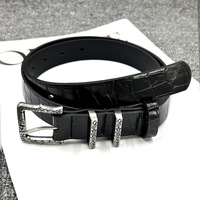 Ceinture en cuir PU de haute qualité pour femme, avec boucle à ardillon en alliage, style classique décontracté, ceinture en cuir de crocodile pour pantalon et robe