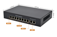 Switch PoE Gigabit non géré, 8 ports PoE, 2 ports RJ45 Uplink, budget PoE total de 96W, boîtier métallique, Plug and Play pour les petites entreprises