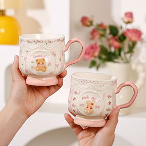 <span class=keywords><strong>Taza</strong></span> de Cerámica con Diseño de Osito de Peluche en Color <span class=keywords><strong>Rosa</strong></span> <span class=keywords><strong>Pastel</strong></span>, Personalizada y Creativa, Estilo Mughigh, para Mujeres, Perfecta para el Día de San Valentín - Product Image 1