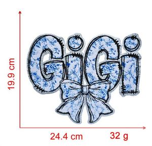 Nouvelle Patch Brodé Grand Format en Chenille Thermocollant avec Bord Pailleté pour Décoration T-shirt, Sweat à Capuche et Chapeau (Thème Mariée GiGi) - Product Image 4