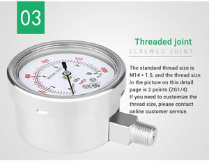 Tùy chỉnh viên nang vi kiểm tra áp suất 100 kPa chịu nhiệt độ cao áp kế đo áp suất với con dấu cơ hoành - Product Image 5