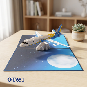 เวียตคราฟท์ ฮานอย แอร์เพลน ป๊อปการ์ด 120x170 มม. สีน้ำเงินเข้ม ขายส่ง งานฝีมือขายดี งานกระดาษ คิริกามิ ของขวัญมิตรภาพ วันเกิด - Product Image 3