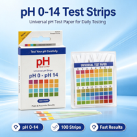 Tiras Reactivas de pH de Rango Completo 0-14, Papel Reactivo de pH Universal para Análisis Rápido de Muestras Líquidas, Uso en Laboratorio y en el Hogar, Suministro a Granel