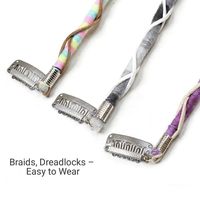 Set di 3 Extension Dreadlock con Clip, Accessori per Capelli Boho Hippie, Ciondoli con Piume e Perline, Treccine Colorate Fatte a Mano