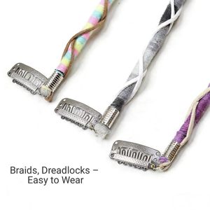3 Pièces Extensions <span class=keywords><strong>de</strong></span> Dreadlocks à Clipser, Accessoires Capillaires Bohème Hippie, Pendentifs Plumes et Perles, Enrouleurs <span class=keywords><strong>de</strong></span> Dreadlocks Faits Main, Tresses Colorées et Boucles - Product Image 3