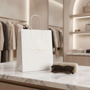 Bolsas de Papel Kraft de Lujo para Compras, con Asas, Reciclables, Ecológicas, para Ropa y Zapatos, con Logotipo Personalizado - Product Image 5