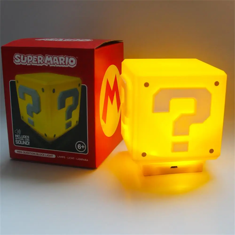 USB Rechargeable Night Light 3D Creative LED Super Mario Question Mark Magnetic Desk Table Lamp Home Decoration Table Lamp