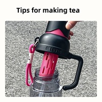 C312 Tasse à thé portable haute couleur Séparation bulle Portable Double boisson tasse grande capacité bouteille d'eau en plastique avec poignée