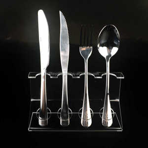 Tùy chỉnh nhà hàng Bộ đồ ăn perspex dao kéo rõ ràng <span class=keywords><strong>Acrylic</strong></span> giá Standee tùy chỉnh <span class=keywords><strong>Acrylic</strong></span> hiển thị chủ <span class=keywords><strong>Acrylic</strong></span> Dao Đứng - Product Image 2