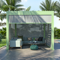 Pergola bioclimatique rétractable en aluminium sur mesure pour l'extérieur, toit à lames orientables, imperméable, pavillon et gazebo motorisés pour jardin