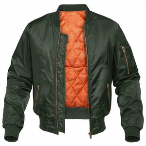 Veste softshell verte pour homme, polyester, coupe-vent, respirante, fermeture éclair épaisse, col roulé, poches, vêtements d'extérieur pour l'hiver - Product Image 1