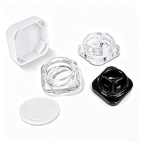 Pot en verre carré noir et blanc de 9 ml avec séparateurs, conteneur à deux compartiments pour concentrés, pot à huile de 5 ml avec compartiment séparé