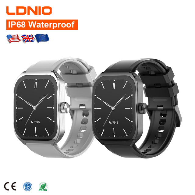 LDNIO SW04 1.96 Inch AMOLED Square Screen BT5.3 Dual Mode Call IP68 Waterproof Smartwatch NFC GPS Heart Rate Monitor Smart Watch