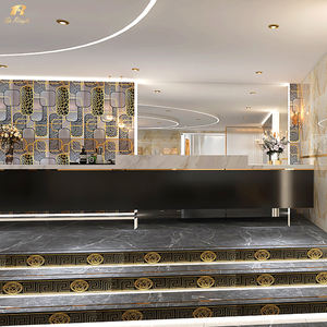 <span class=keywords><strong>Piastrelle</strong></span> italiane di lusso Springletile hotel greek key medusa pattern gold glitter <span class=keywords><strong>piastrelle</strong></span> <span class=keywords><strong>decorative</strong></span> per <span class=keywords><strong>bagno</strong></span> in ceramica lucida - Product Image 5