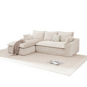 Canapé modulaire convertible de luxe en forme de L, ensemble de canapés sectionnels modernes avec assise profonde et dossier haut rembourré, pour salon haut de gamme - Product Image 4