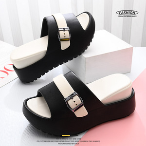 Guru Women's Platform Sandals EVA Color-Blocked Non-Slip Fish Mouth Summer Beach Shoes - Product Image 1