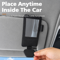 Nouveau design pratique : support de lunettes de soleil, pochette pour stylos et photos, clip de rangement pour pare-soleil de voiture, compatible avec tous les véhicules