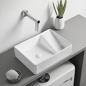 <span class=keywords><strong>Lavatoio</strong></span> in Ceramica da Appoggio 500mm per Appartamento e <span class=keywords><strong>Bagno</strong></span> Vasca per Lavare i Vestiti - Product Image 4