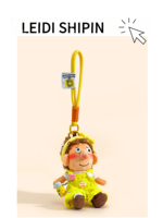 Pendentif de sac en peluche garçon aux cheveux bouclés et tachetés, mignon et original, adorable jouet de dessin animé, porte-clés, cadeau pour meilleur ami