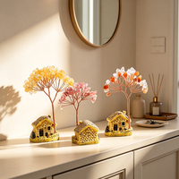 Ornements de luxe en gros, cristaux authentiques et pierres de guérison, arbre en cristal multicolore pour la décoration intérieure, décoration de table