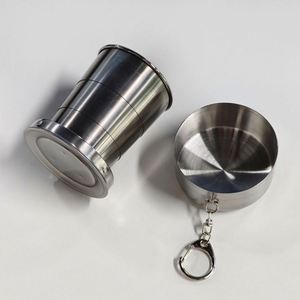 Custom <b>Personal</b> Metal Travel Metal Telescopic <b>Keychain</b> Cups Mug Travel Mug for Camping Collapsible Camping Cup Metal - Product Image 2