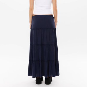 Runwaylover R489 <strong>White</strong> Long Cake <strong>Maxi</strong> <strong>Skirt</strong> - Product Image 4