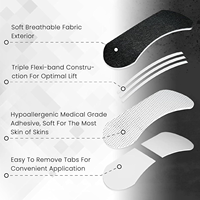 Bandes nasales Key Box, bandes adhésives souples avec support flexible, faciles à décoller et à poser, emballage en sachet refermable