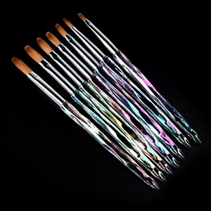 Pinceau à ongles en acrylique Kolinsky Sable 20%-100% de luxe, forme plate, tailles 2-14 pour la décoration des ongles - Product Image 4