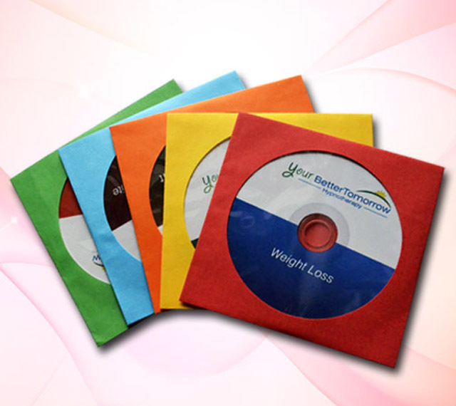 CD-R Paper Sleeve with Windows Red Green Orange Blue Yellow Black White-Offset Printed 80g/100g/120g 125x125x30mm Size Options