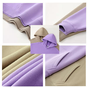 هوديات رجالية بالجملة بقصة واسعة من الصوف الثقيل، سويت شيرت سادة للجنسين بقصة هيب هوب، بغطاء للرأس بتطريز ثلاثي الأبعاد أو طباعة شعار مخصص - Product Image 4