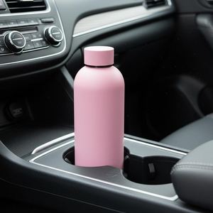 Party Cups with logo 500ml Drinking <b>Bottle</b> Pink Matte Rubber Water <b>Bottles</b> for Summer Women Cute Sports <b>Thermos</b> Gift Travel Mug - Product Image 6