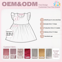 Robe trapèze à fleurs sauvages pour petites filles, imprimé floral coloré sur toute la surface, manches volantées, boutons au dos, robe quotidienne ou de fête pour enfants