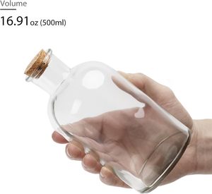 Vase bouteille en verre transparent <span class=keywords><strong>de</strong></span> 500ml 16oz avec <span class=keywords><strong>bouchon</strong></span> en liège pièce maîtresse florale pour l'artisanat d'art bricolage décoration fête faveurs cadeau <span class=keywords><strong>de</strong></span> mariage - Product Image 3