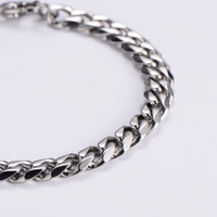 Collier chaîne gourmette cubaine en acier inoxydable 316L, massif, à maillons plats, résistant à l'eau et inaltérable