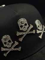 Casquette de baseball de luxe en métal noir Rico Hats Cristo Chrome Unisexe Hip Hop Gorras Con Strass