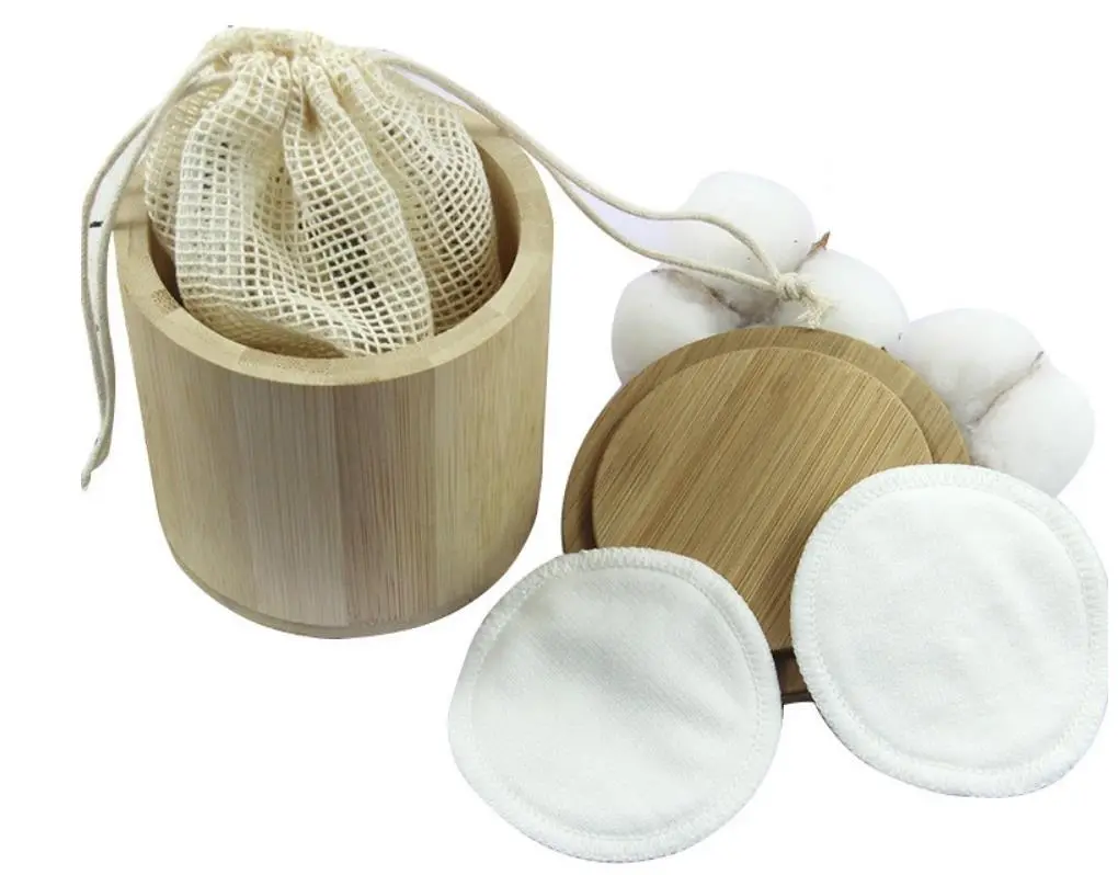 Microfibra bambu algodão rodadas reutilizáveis logotipo personalizado maquiagem removedor almofadas para rosto facial maquiagem removedor