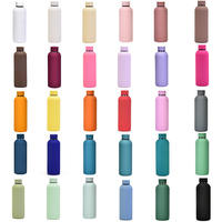 Bouteilles d'eau colorées en acier inoxydable à double paroi de 500ml, petite bouche, thermos de voyage, pour le sport, pour l'extérieur, anti-fuite.