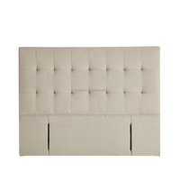 Tête de lit moderne double avec tissu en lin tufté Design doux Style à bas prix Fentes d'assemblage pour base de lit