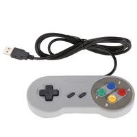 Control Retro USB con Botones de Colores y Joysticks, Gamepad con Cable para SNES, PC y Mac